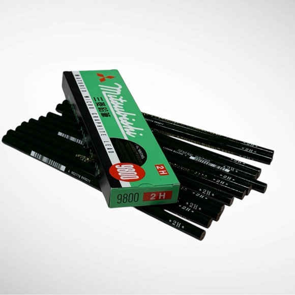 Mitsubishi Matured Micro Graphite Lead “Mitsu-Bishi” 9800 2H Three Boxes NEW - Picture 3 of 4